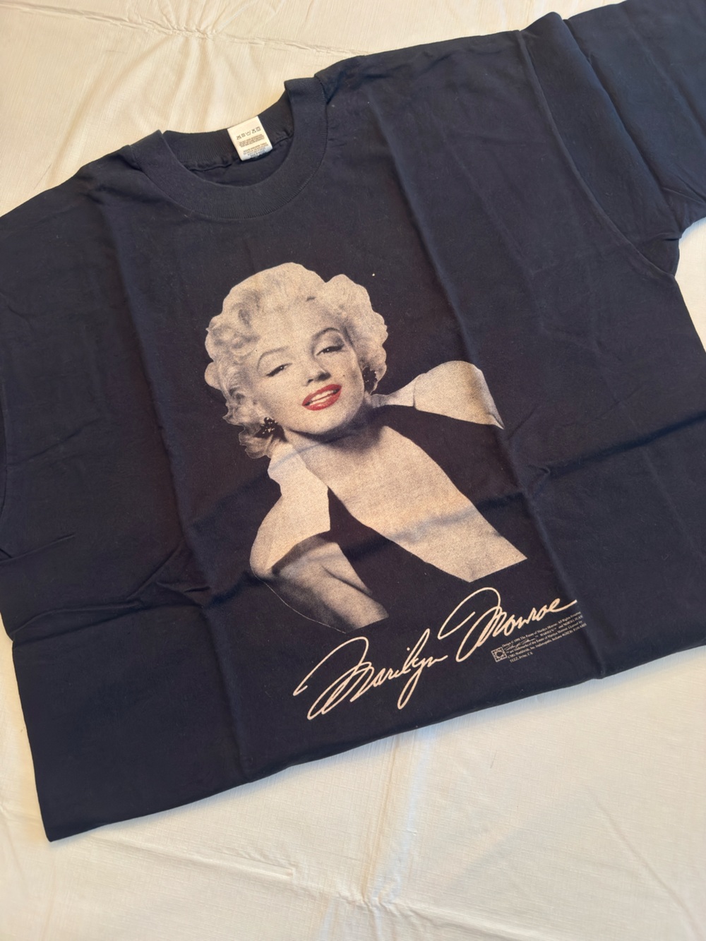 Fruit of the Loom Black Tee with Red, Green & Blue Logo Tag